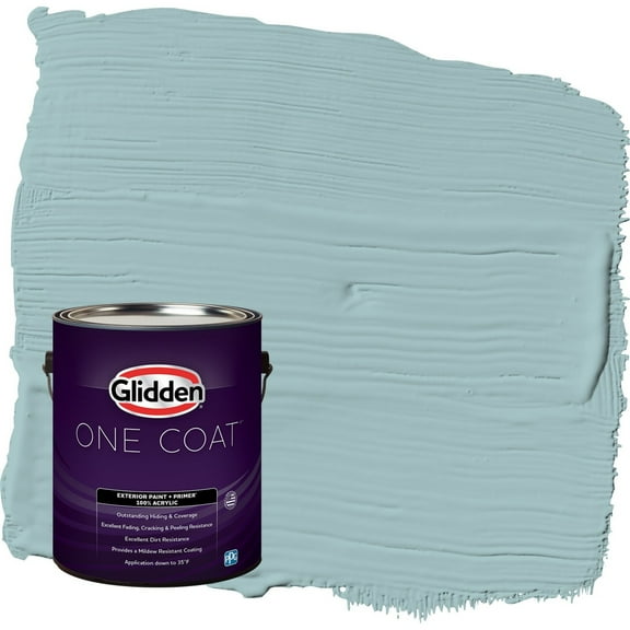 Glidden One Coat Lazy River / Blue Flat Exterior Paint with Primer, 1 Gallon
