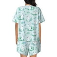 thumbnail image 3 of Naloa Rabbit And Dragonfly Women's Short-Sleeved Pajama Set, Loungewear, Summer pajamas, Breathable Cozy - Medium, 3 of 9