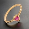 thumbnail image 5 of Sterling silver heart cut lab created ruby minimalist promise ring, 5 of 5