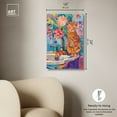 thumbnail image 5 of Colorful Sink Cat Canvas Jungle Bathroom Art by Art Remedy, Gallery Wrapped, 16" x 24", 5 of 7