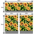 thumbnail image 2 of Sunflower Kitchen Curtains Short and Valance Set Floral and Green Leaves Dining Room Fabric Curtain Drapes Retro Buffalo Plaid Cafe Curtains Valance for Home Decor, 2 of 5
