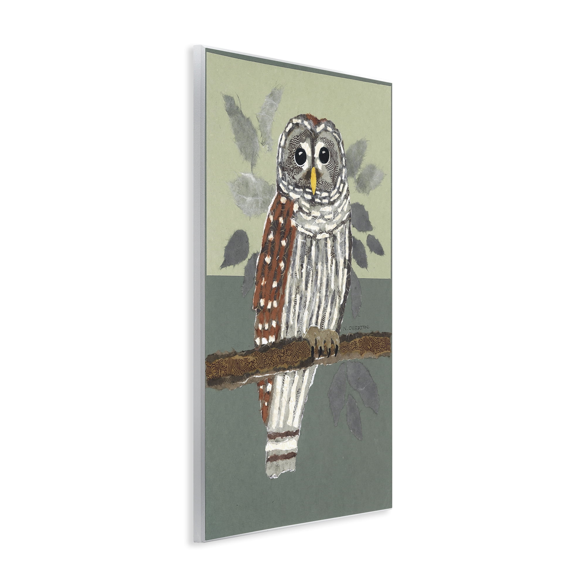 Stupell Industries Owl Perched Tree Branch Animals & Insects Painting Unframed Art Print Wall Art, 13 x 19