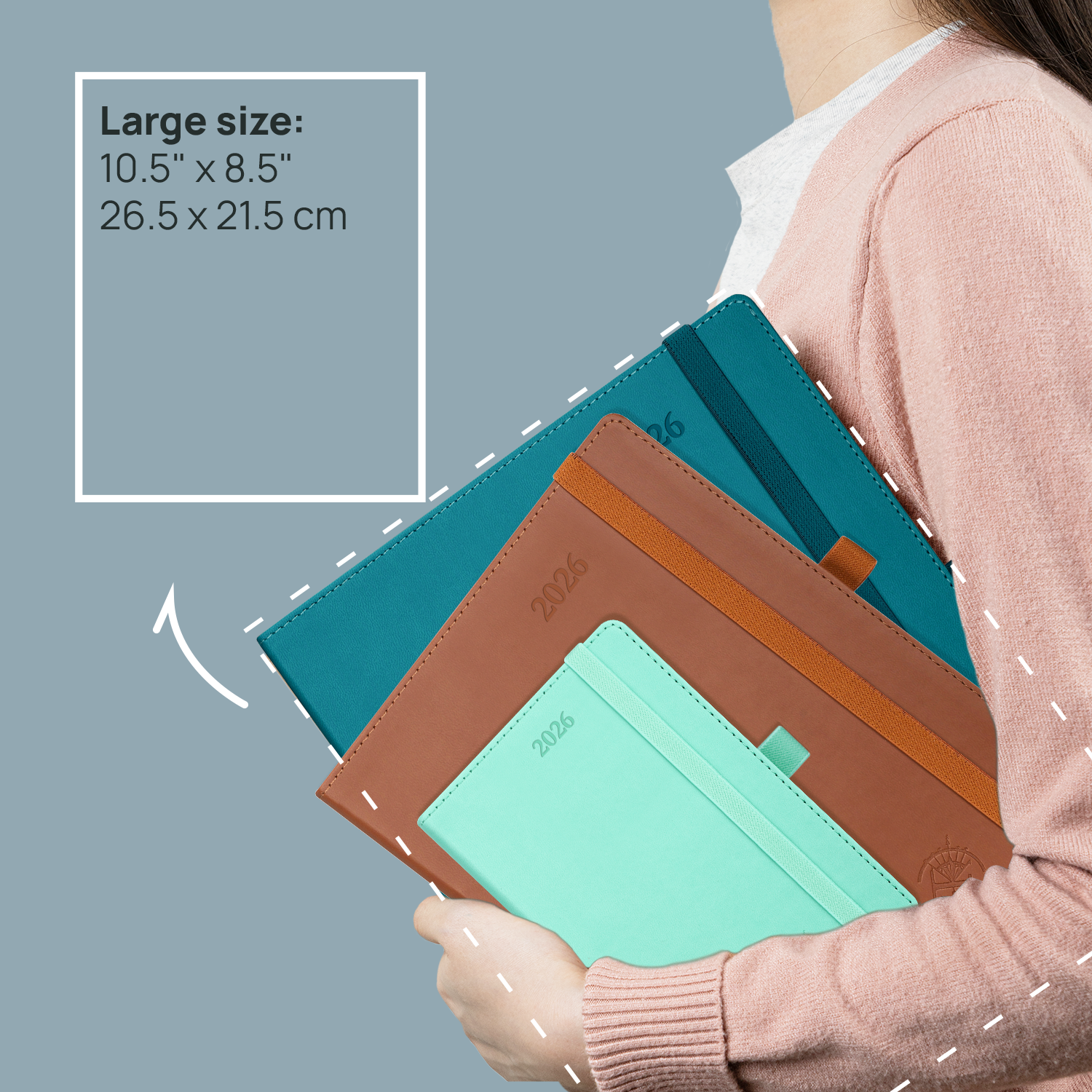 POPRUN 2026 Planner, Large - 8.5" x 10.5", 2026 Weekly Calendar (Jan. 2026 - Dec. 2026) with Hourly Time Slots, Weekly Appointment Book for Time Management, Leather Soft Cover - Burgundy Red