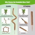 thumbnail image 5 of HOMEYA 4Pcs 28 inch Bendable Moss Pole for Monstera Climbing Plants Coir Plant Support Stick, 5 of 9