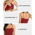 thumbnail image 4 of Women's Camisole with Built in Bra Adjustable Strap Cotton Square Neck Tank Top, 4 of 6