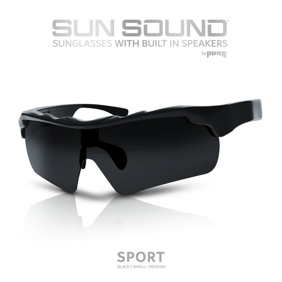 Sun Sound Smart Sunglasses Combine On Trend Classic Sunglasses with Built-In Bluetooth Premium Speakers - Unisex (SM-MED) SPORT / BLACK