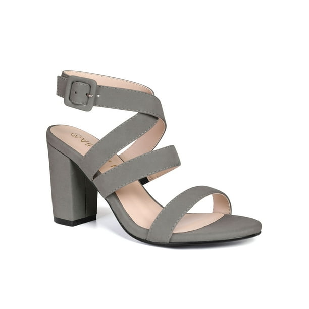 allegra k women's open toe block heel ankle strap sandals