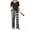 Black White Plaid, variant on Womens Pajamas Sets 2 Piece Short Sleeve Lounge Set Printed Loose Pants Pj Sets, S-2XL