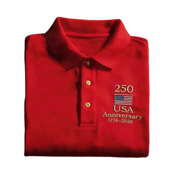 JIAYUE Mens Polo Shirts Patriotic 1776-2026 Button Turndown Collar Short Sleeve 250th Anniversary Fashion America Flag Print Casual Comfort Fit Independence Day Tops