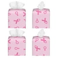 thumbnail image 2 of Junzan Breast Cancer Awareness 1 for Tissue Box Cover Holder, Square Facial Tissue Case with Bottom Belt Facial Paper Organizer Dispenser for Tabletop/Bathroom/Car/Office, 2 of 7