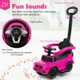 thumbnail image 2 of Kepooman Kids Toddler Trolley, Kids Electric Car, 3-In-1 Kids Ride on Mercedes Benz G350 Push Car with Canopy,Pink, 2 of 11