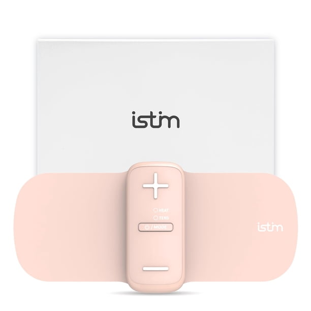 iStim S1 - Unidad TENS inalámbrica para el alivio del dolor menstrual y de espalda - Máquina TENS con calor para cólicos menstruales - Masajeador TENS recargable, fisioterapia sin fármacos con almohad