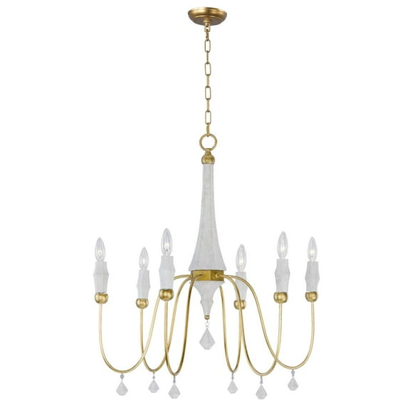 22436CSTGL Maxim Lighting Claymore-Six Light Chandelier-28 Inches wide by 29.75 inches high     -Traditional Installation