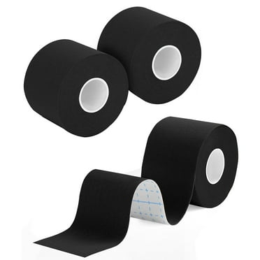 3 Rolls Kinesiology Tape, 2 inch x 16.4 feet waterproof athletic tape, Uncut Kinetic for Exercise and Daily Use - Black
