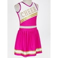 thumbnail image 2 of MSemis Kids Girls Cheer Leader Costume Outfits Cheerleading Halloween Cosplay Fancy Dress Hot Pink 8, 2 of 6