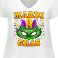thumbnail image 4 of Inktastic Mardi Gras with Green Masquerade Mask Women's Plus Size V-Neck T-Shirt, 4 of 5
