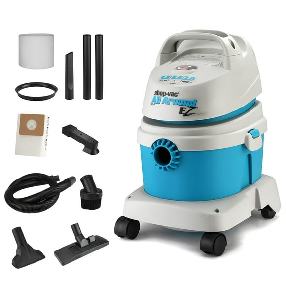 Shop-Vac 1.5 Gallon 2.0 Peak HP All Around EZ Wet/Dry Vacuum, Portable Compact Shop Vacuum, 3 in 1 Function with Wall Bracket & Multifunctional Attachments for Home, Apartment, Vehicles, 5895100