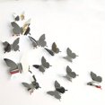 thumbnail image 3 of 12pcs 3D Mirror Butterfly Wall Stickers Butterfly Wall Stickers Removable DIY Wall Painting Party Wedding Decoration Home Decor, 3 of 5