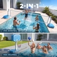 thumbnail image 2 of UQN 2-in-1 Pool Volleyball Net & Basketball Hoop Set, Adjustable Pool Volleyball Net for Inground Pools, Poolside Basketball Hoop with Weighted Base, Outdoor Summer Water Games, 2 of 4