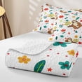 thumbnail image 4 of Erosebridal Cartoon Sloth Twin Quilt Set, Kawaii Animal Flower Twin Coverlet Set, Pink Reversible, Brown Beige, 2 Pieces (1 Bedspread and 1 Pillowcase), 4 of 7