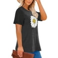thumbnail image 3 of XCHQRTI Womens Daisy Tshirt Graphic Plus Size Casual Shirt Oversized Short Sleeve Summer Flower Tops, 3 of 11