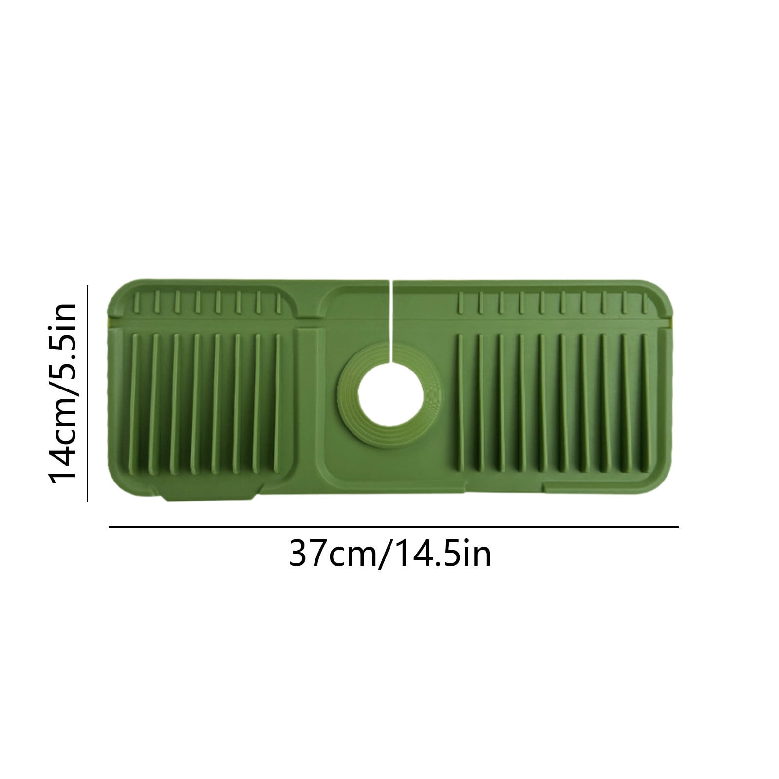 Lunxisen 3 pcs Button Style Silicone Faucet Mat for Kitchen Sink Slope & Fasten Button Design, Quick-Dry Splash Guard Water Catcher Behind Faucet, RV/Bathroom Safe