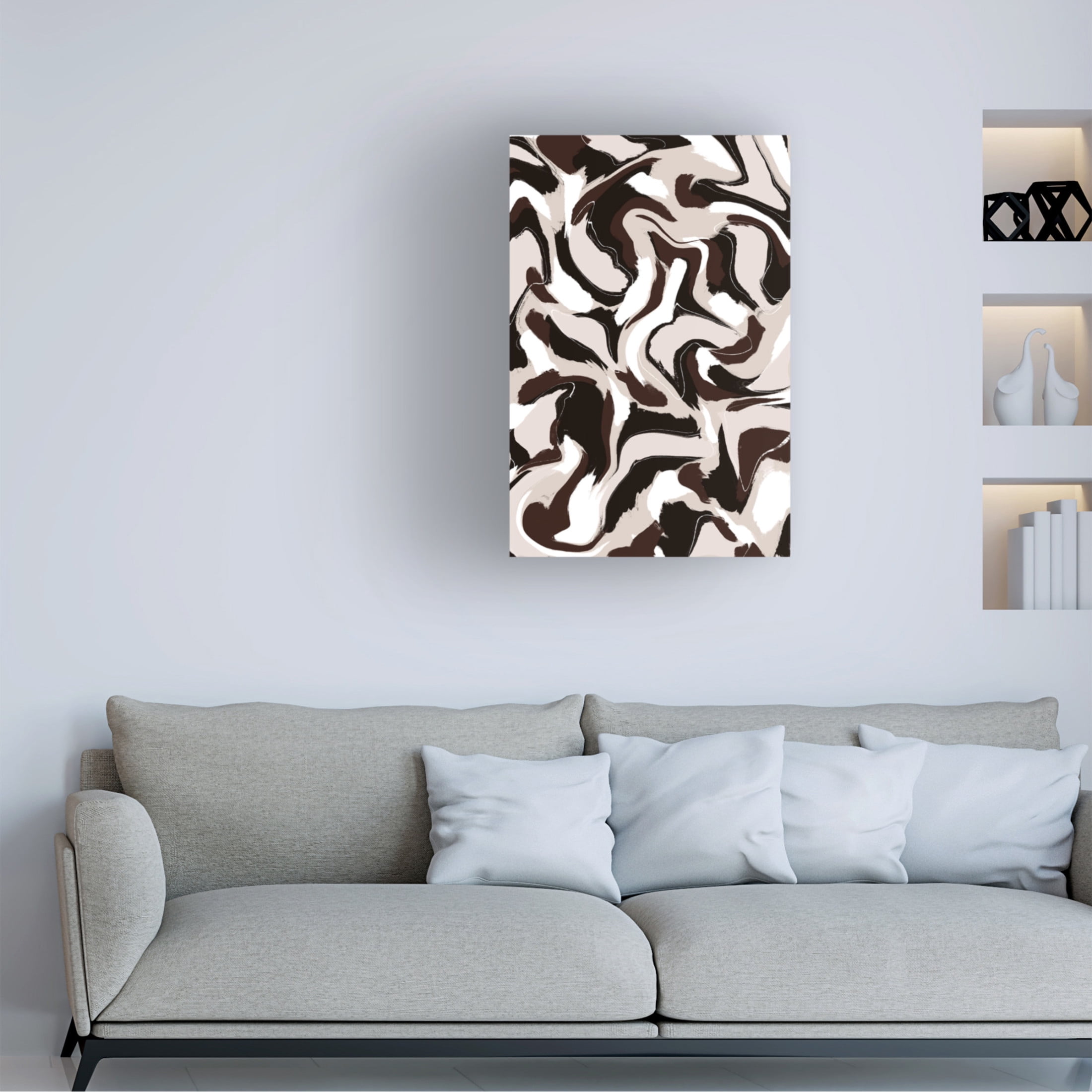 Canvas Wall Art - Treechild 'White Beige Brown Pattern' Wall Art for Living Room, Bedroom, or Office D?cor by Trademark Fine Art - 22 x 32 Inches