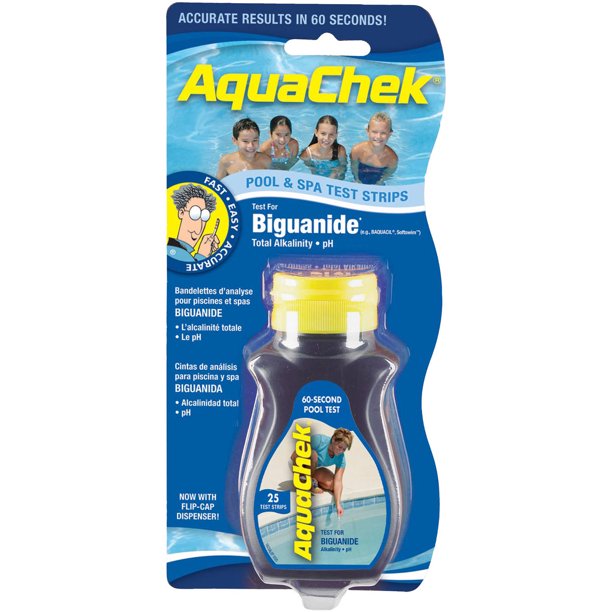 Aquachek Blue Biguanide Test Strips for Swimming Pools, 25 Strips