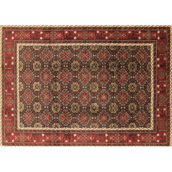 Ahgly Company Indoor Rectangle Oriental Brown Industrial Area Rugs, 8' x 10'