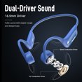 thumbnail image 4 of Kimhost Bone Conduction Headphones Bluetooth 5.3, IP68 Waterproof Open Ear Headphones with 32GB MP3 Player, 8H Playtime, Magnetic Charging, Quick Pairing for Sports Swimming - Light Blue, 4 of 6