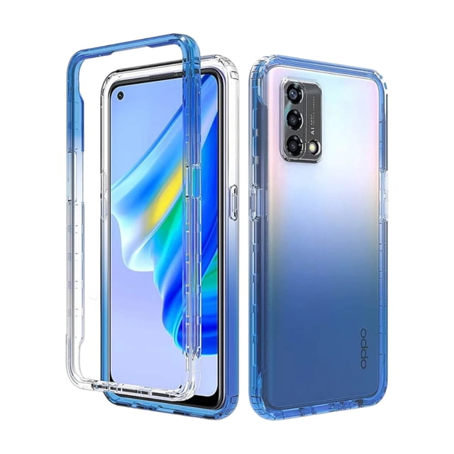 Funda 360 Degradada Uso Rudo Cely Vesmir Para Oppo RENO 6 LITE Azul Más 2 Micas De Pantalla