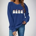 thumbnail image 2 of Feancey Crewneck Sweatshirt for Women Cute Ghost Print Long Sleeve Tops Holiday Casual Fleece Lined Sweatshirts Comfy Loose Crewneck Pullovers Blue XXL, 2 of 5