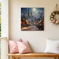 thumbnail image 6 of Canvas Wall Art, Christmas Town, Framed Canvas Prints for Bathroom Desk, Winter Snow Old World Vintage House Small Gallery Wrapped Wall Decor for Home Office, Gifts, 8"x8" Ship Next Day, 6 of 9