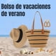 thumbnail image 5 of Bolso Playa Mujer Rayas Negras Cuerda Papel Con Cierre Gran Capacidad, 5 of 5