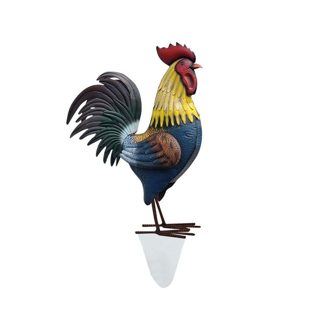 Wooden Rooster Garden Statue Realistic Design Easy Assembly for Outdoor Decoration