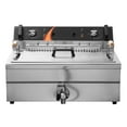 thumbnail image 1 of KFFKFF 3000W Electric Fryer for Commercial Use, 30.6Qt / 29L Capacity with Basket, Countertop Stainless Steel Single Oil Fryer with Temperature Control, Ideal for Kitchen and Restaurant, Silver, 1 of 9