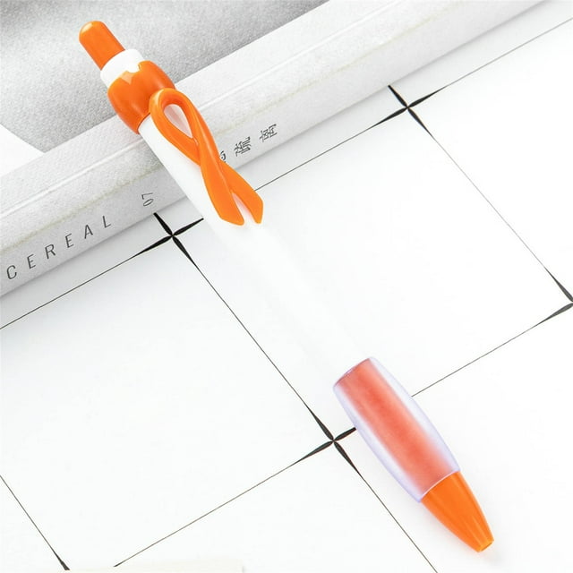 Life Tools 10 Pcs Ribbon Retractable Gel Roller Pen Breast Cancer Awareness Ribbon Pen Point Breast Cancer Pens Plastic Gel Ballpoint Pens for Women Gift 10ML