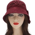 thumbnail image 2 of Women Cotton Bucket Hat Handmade Crochet Knit Floral Summer Bucket Hats, 2 of 5