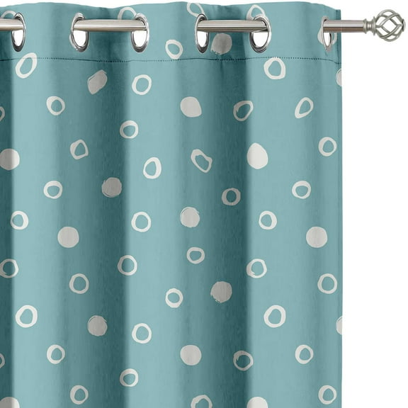 Vargottam Room Darkening Curtains - Polka Dot Pattern, Set of 2 Panels, 42" x 63" - Grommet-Top Blackout Window/Door Drapes for Bedroom, Nursery & Living Room - Green