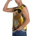 thumbnail image 3 of Lsque Heavy Metal Style Guinea Pig Print Men's Cotton Blend Sleeveless Muscle Shirts (S-3XL)- Moisture Wicking, Odor Protection, UPF 30+,Large, 3 of 8