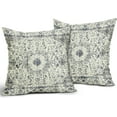 thumbnail image 2 of Blue Gray Pillow Covers 16x16 Set of 2 Boho Ethnic Carpet Grey Cream Print Rustic Decorative Throw Pillows Bohemian Design Outdoor PillowCase Linen Farmhouse Cushion Covers Decor for Couch Sofa Bed, 2 of 6