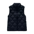 thumbnail image 3 of iOPQO Womens Puffer Vest Quilt Jacket Womens Vests Lightweight Womens Warm Jacket Warm Coats for Women's Outerwear Casual Outerwear Black XXL, 3 of 8