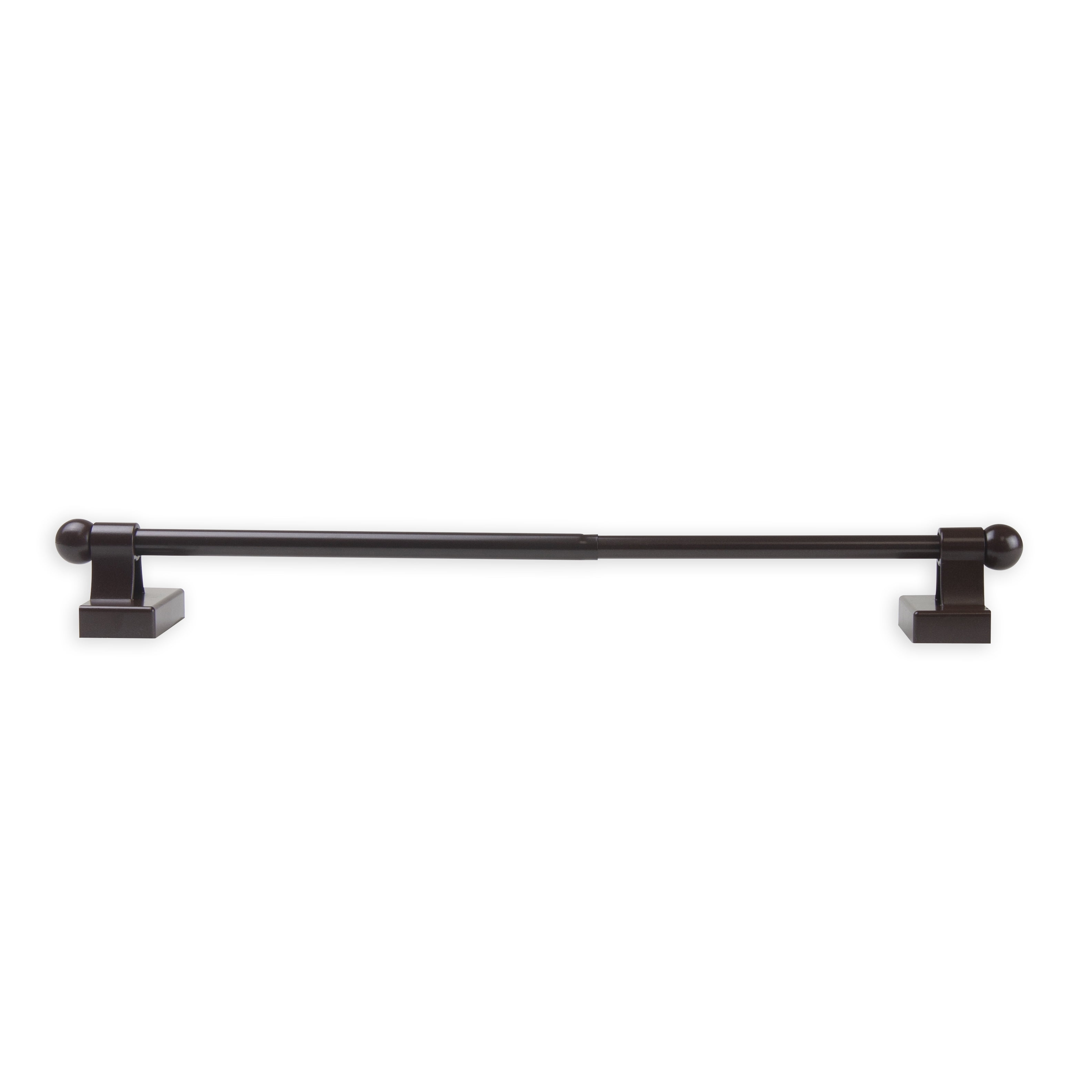 Adjustable 28" to 48" Magnetic Curtain Rod - Cocoa (Set of 2)