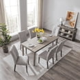 thumbnail image 2 of KOFUN Modern Farmhouse Dining Table, Wooden Kitchen Table Rectangular for Home, Dining Room, Dinette, Breakfast Nook, Antique Gray, 2 of 7