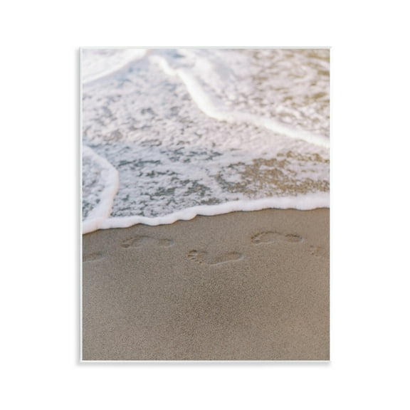 Stupell Industries Ocean's Edge Footprints Coastal Photography Unframed Art Print Wall Art, 11 x 14