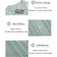 thumbnail image 6 of COOFANDY Men's Knit Button Down Shirt Vintage Short Sleeve Polo Shirts Casual Beach Tops, 6 of 7