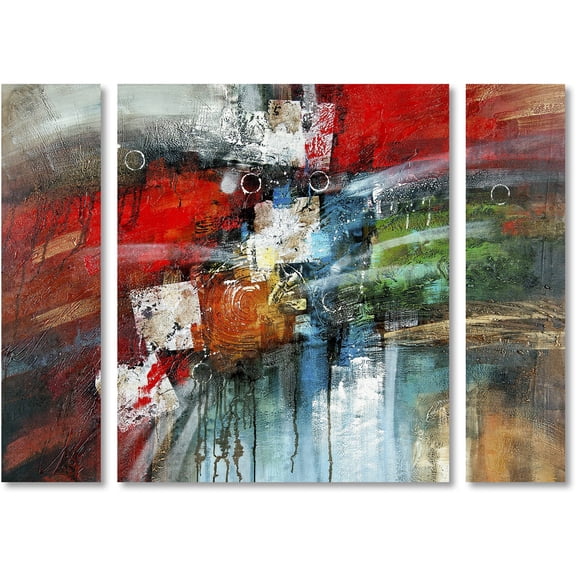 Trademark Fine Art "Cube Abstract IV" Canvas Art by Rio Three Panel Set