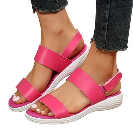 

Byikun Womens Slides Water Shoes Medium Chunky Platform Sandals Summer Sandals for Women 2024 Popular Fit PU Trendy Print Well-Fitting Trendy Sandals for Women 2024 for Miss 0