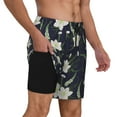 thumbnail image 3 of Fotbe Lilies Flowers Men’s Swim Trunks Quick Dry Swim Shorts Board Shorts with Mesh Lining-Large, 3 of 9