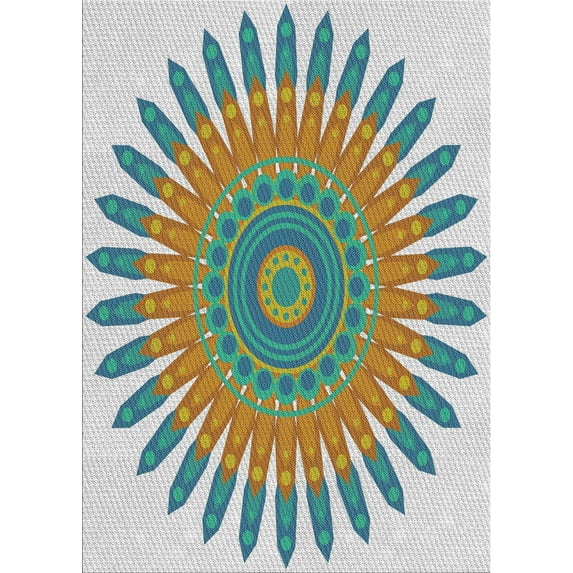 Ahgly Company Indoor Rectangle Patterned Mint Green Novelty Area Rugs, 5' x 7'